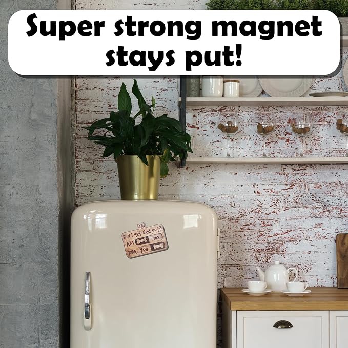 Dog Feeding Tracker-AM PM 2-Meal Wooden Fridge Magnets - Image 5