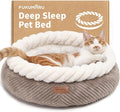FUKUMARU Cat Bed, Calming Donut Dog Beds, Plush Faux Fur&Corduroy Kitten Beds by FUKUMARU