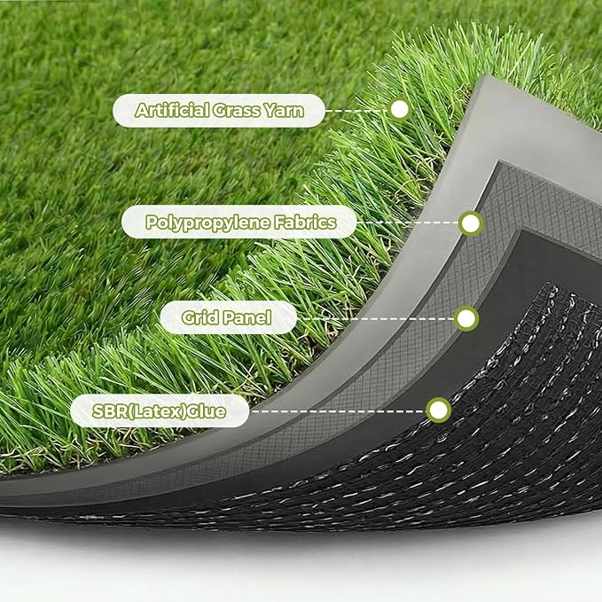 Artificial Grass Rug Indoor Outdoor, 7 x 15FT Faux Grass Turf - Image 2