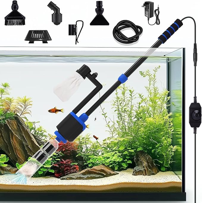 AQQA DC 36W Electric Aquarium Vacuum Gravel Cleaner 6-in-1 Multifunctional Fish by AQQA