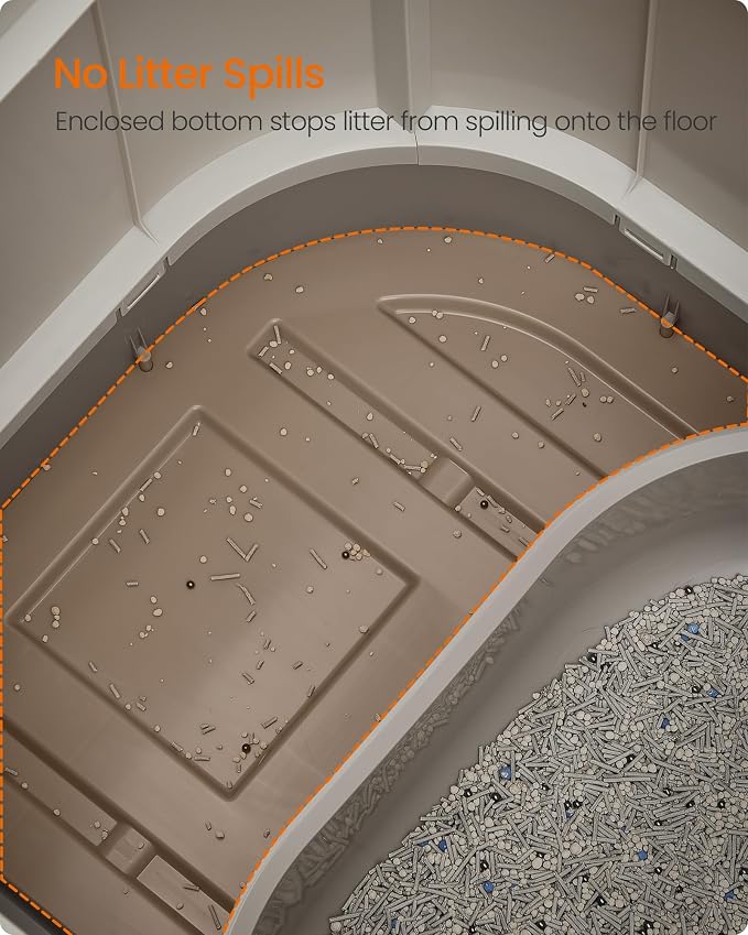 Feandrea Cat Litter Box with Lid, XL Enclosed Litter Box with Slide-Out Tray - Image 5