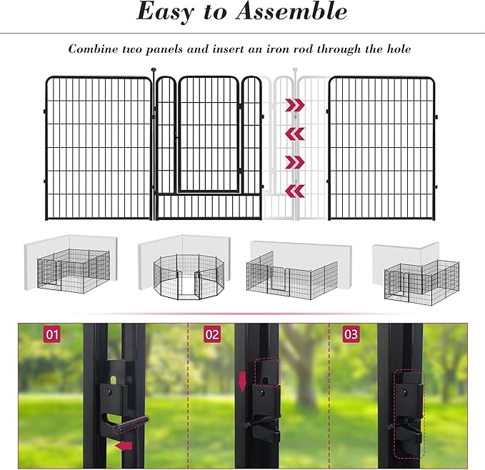 Dog Playpen 40 inch 36 Panels Indoor Outdoor Dog Pen - Image 5