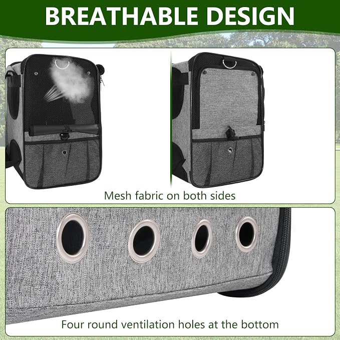 Foldable Bird Carrier Bag, Bird Backpack - Image 3