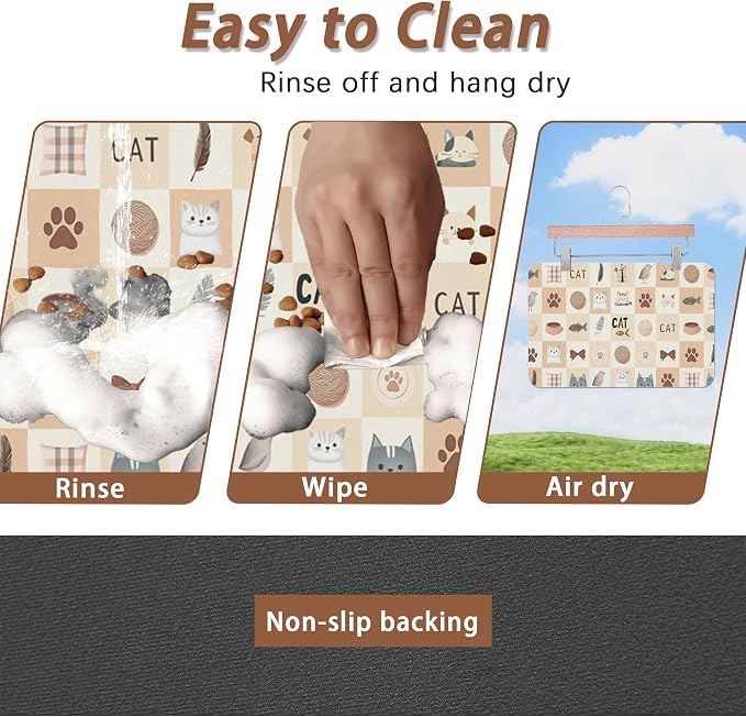Cute Cat Toy Print Dog Food Mat - Image 4