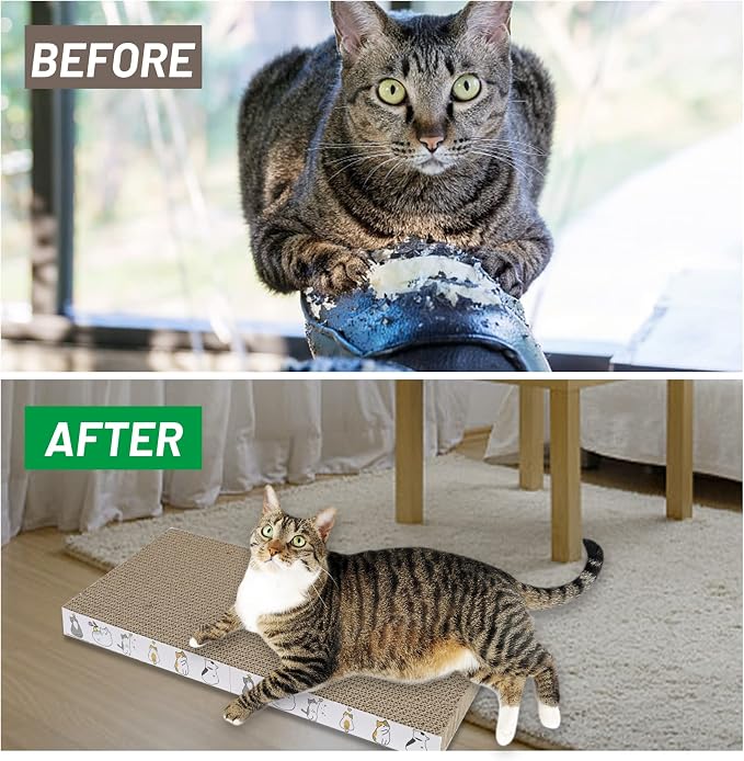 PatiencET Cat Scratcher Cardboard 3 PCS Cat Scratch Pad Reversible Scratcher - Image 6