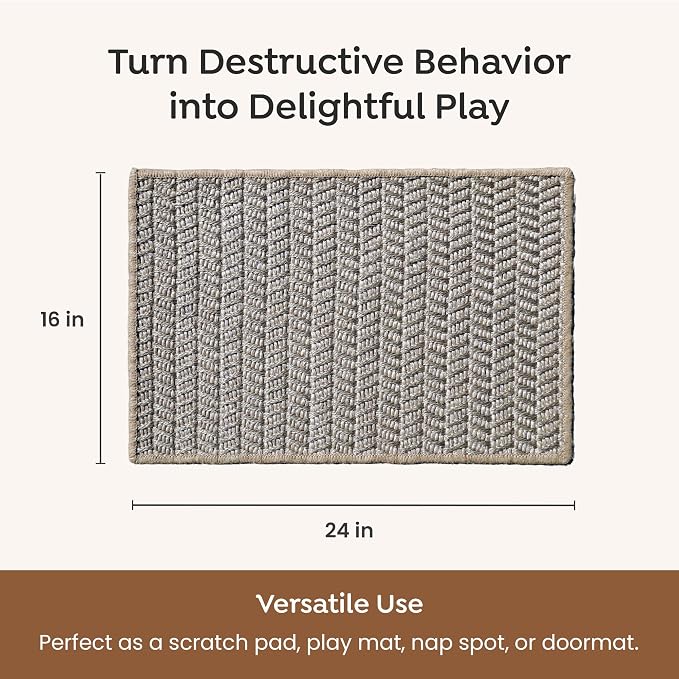 Premium Brazilian Cat Scratcher Mat – 24'' x 16'' Natural Fiber 100% Sisal - Image 3
