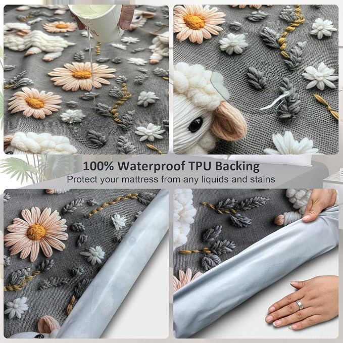 Ohano 5D Stereo Effect Waterproof Mattress Protector Queen, Fitted Sheet Style - Image 2
