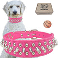 TEEMERRYCA Adjustable PU Leather Spiked Studded Dog Collars by TEEMERRYCA