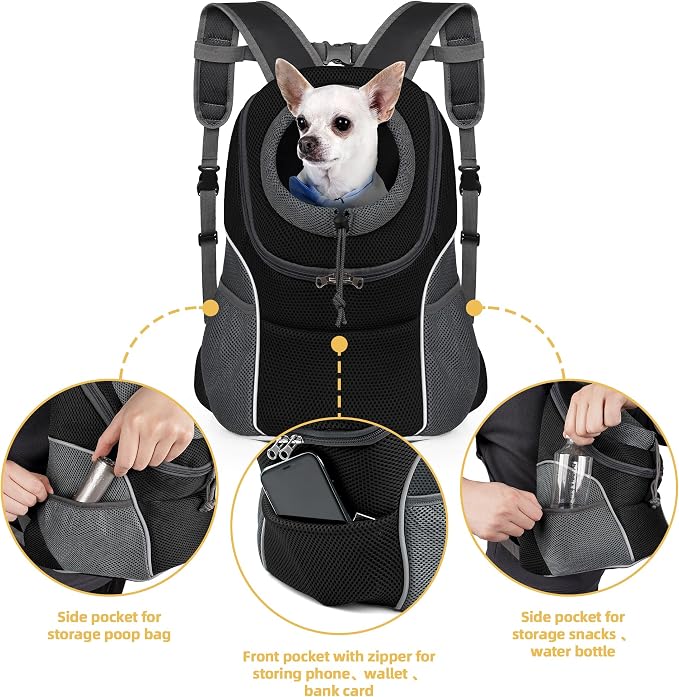 WOYYHO Pet Dog Carrier Backpack Small Dog Front Backpack Ventilated Dog Carrier - Image 4