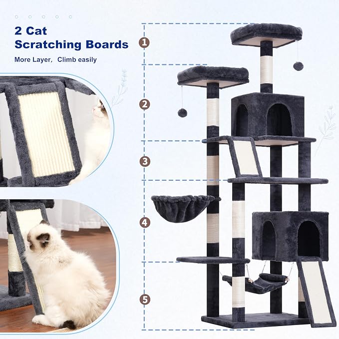 Cat Tree for Indoor Cats, Sturdy Cat Tree House - Image 2