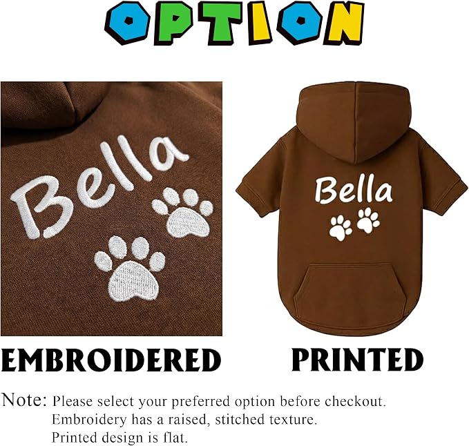 Personalized Dog Hoodie with Name/Text, Custom Embroidered or Printed Dog - Image 5