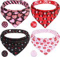 PAWCHIE Valentine's Day Dog Bandanas 4 Pack, Reversible Dog Party Triangle by PAWCHIE