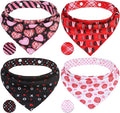 PAWCHIE Valentine's Day Dog Bandanas 4 Pack, Reversible Dog Party Triangle by PAWCHIE
