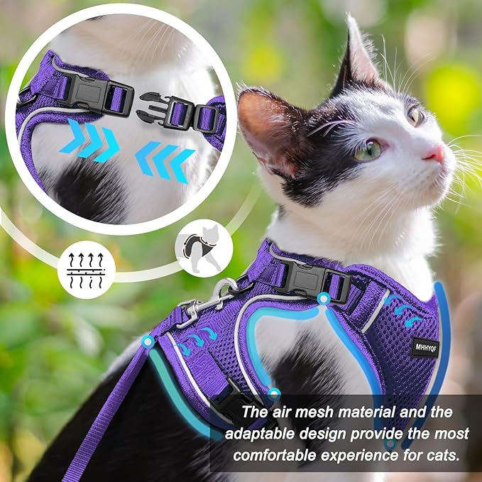 Cat Harness and Leash Set for Walking Escape Proof, Improved Four Place - Image 2