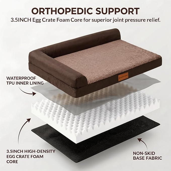 Patas Lague Orthopedic XL Dog Bed Large Sized Dog 42''X28'', Waterproof L - Image 4