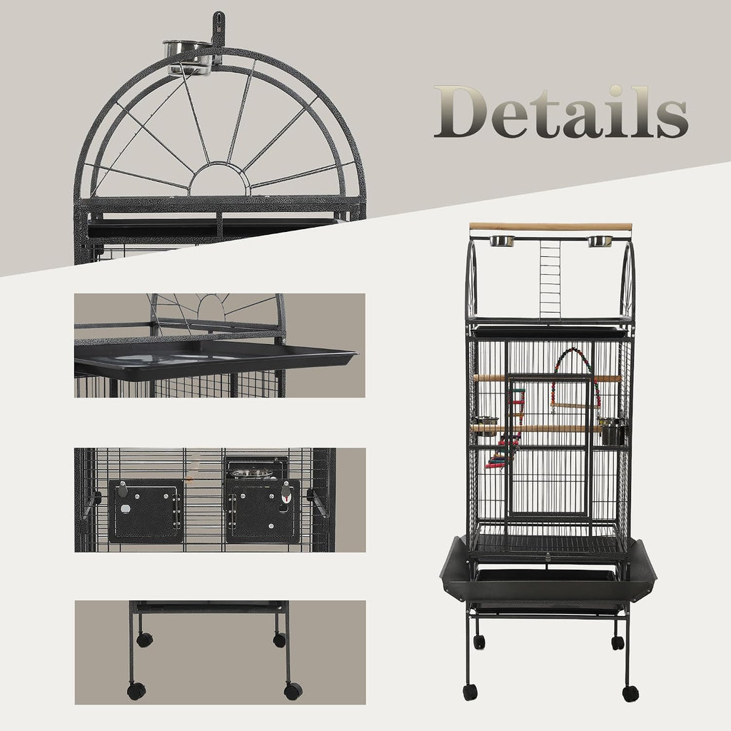 69 Inch Large Bird Flight Cage with Birdcage Cover - GlobalHabitat Supply