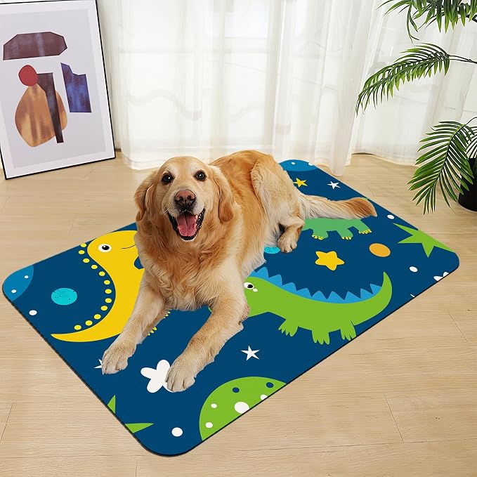 Cartoon Dino Pet Feeding Mat–Christmas Stocking Quick Dry Absorbent Dog Cat - Image 7