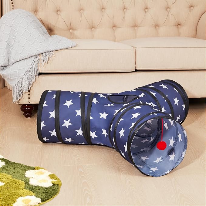 Tempcore Cat Tunnels for Indoor Cats, Collapsible 3 Way Kitty Tunnel Bored Pet - Image 2