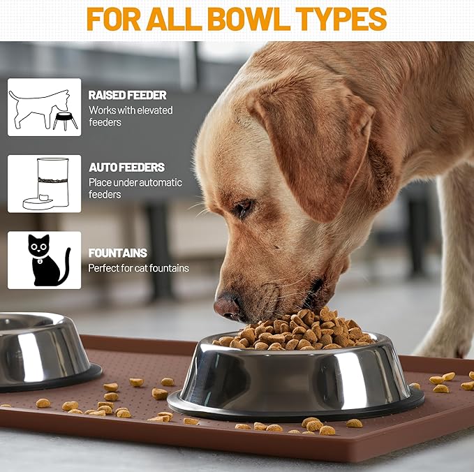 Hubulk Dog Feeding Mat, 100% Waterproof Food Grade Silicone Pet Food and Water - Image 6