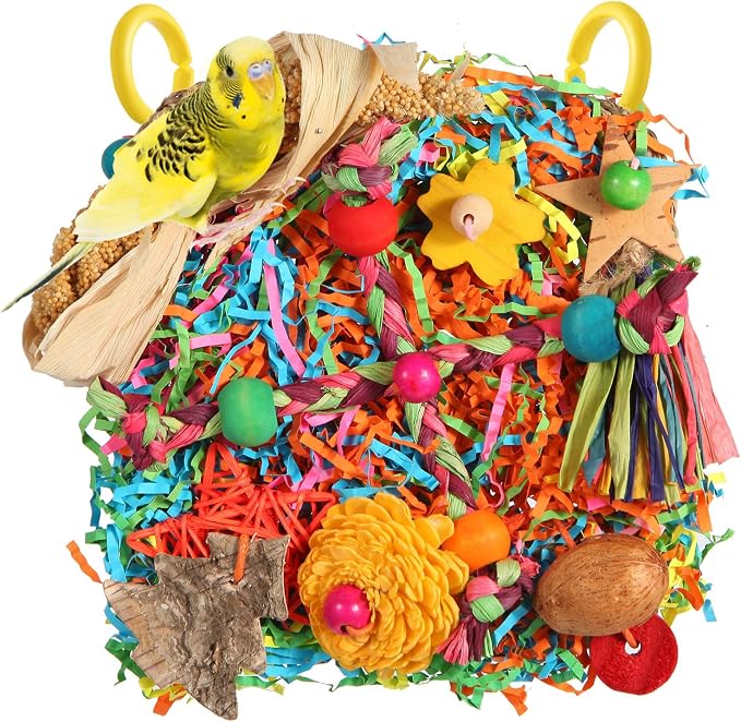 Bird Toys, Parakeet Toys Bird Foraging Toys Grass Mat Climbing Wall by YIXUND