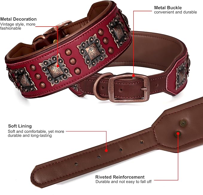 PET ARTIST Genuine Leather Dog Collar - Image 5