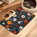 Floral Black Feeding Mat, Absorbent Quick-Dry Cat Dog Food and Water Bowl Mats by Unknown