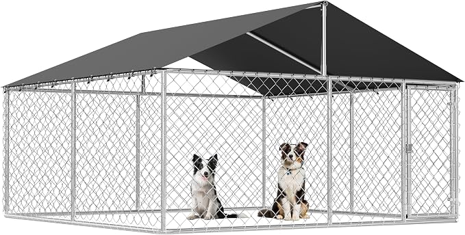 Outdoor Dog Enclosure Heavy Duty Dog Kennel House Mesh Dog Big Cage Pet Kennel by MoonlightManor