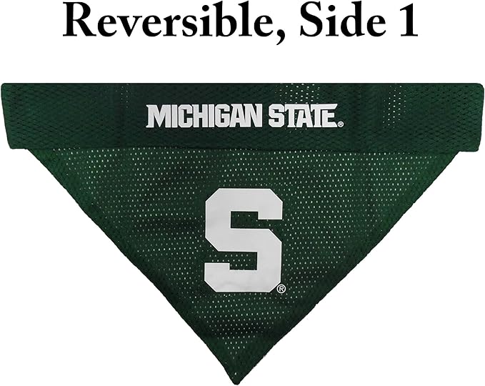 Pets First Collegiate Pet Accessories, Reversible Bandana, Michigan State - Image 3
