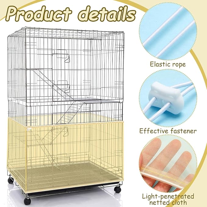 Shappy Large Bird Cage Seed Catcher, Bird Cage Cover Net Skirt Guard, - Image 3