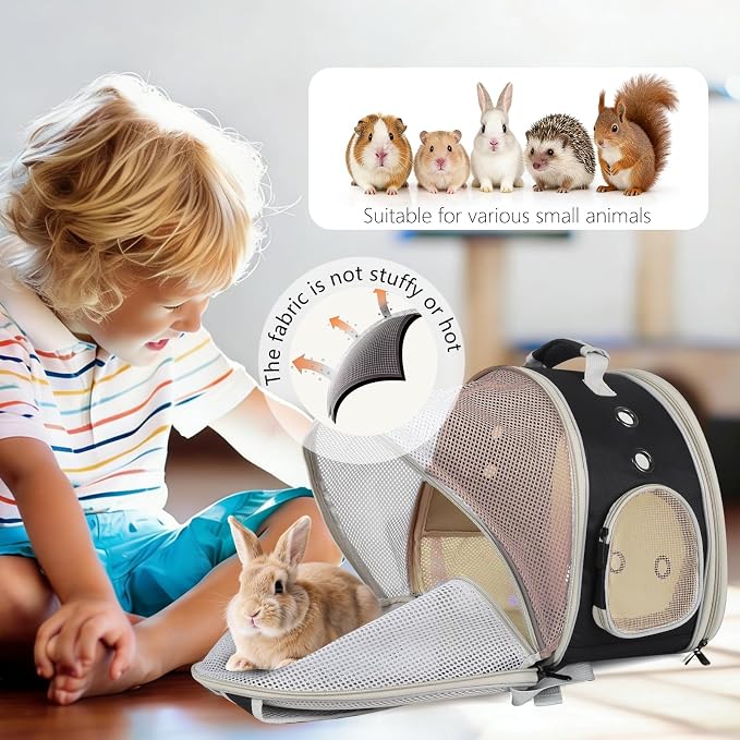 Back Expandable Backpack for Small Animals, Portable Travel Bag Breathable Pet - Image 4