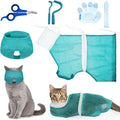 Patelai 5 Pcs Cat Bathing Bag Set Cat Grooming Bag Adjustable Pet Shower Net by Patelai