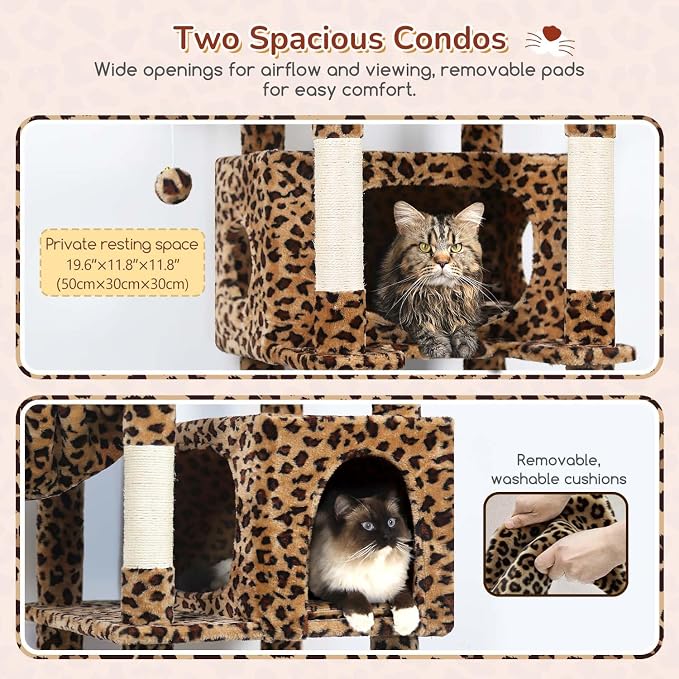 Globlazer Heavy Duty Cat Tree, 74inch Sturdy Cat Tower - Image 3