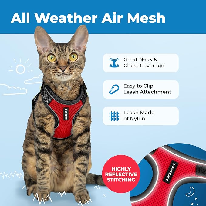 Voyager Escape-Proof Step-in Lock Cat Harness & 5ft Neoprene-Handle Leash Set - Image 3