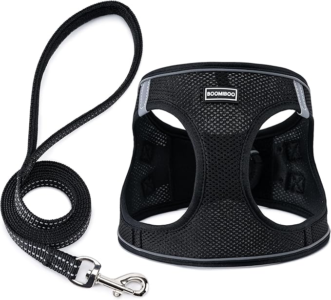 BOOMIBOO Dog Harness with Leash Set, No Pull Adjustable Reflective Step-in by BOOMIBOO