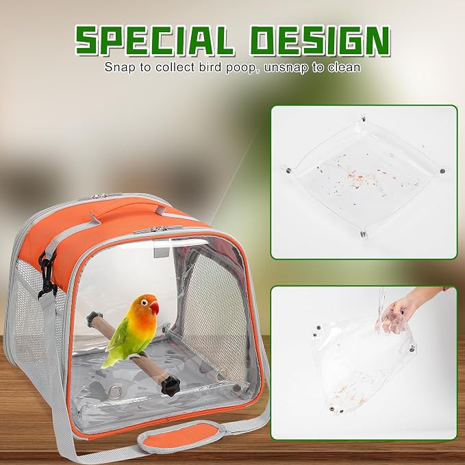 Suertree Small Bird Carrier, Large Window Travel Cage - Image 4