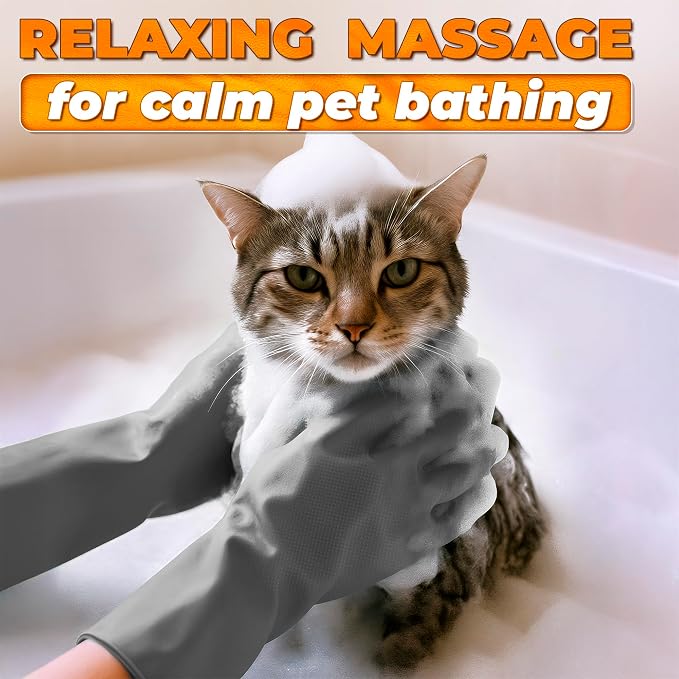Cat & Dog Washing Gloves for Bathing – 2-in-1 Design Dog Scrubbing Gloves for - Image 7