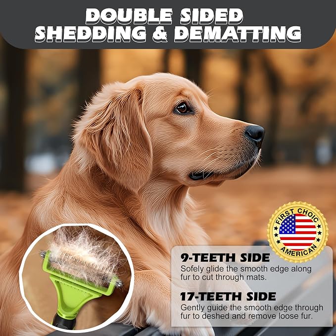 3PCS Pet Grooming Rake & Metal Comb & Flea Comb - Image 3