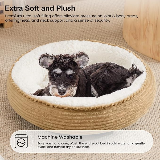 Love's cabin Round Donut Cat and Dog Cushion Bed, 25in Pet Bed - Image 7