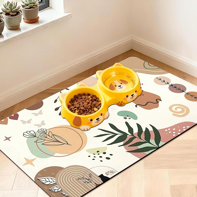 Pet Feeding Mat for Floors Waterproof Dog Mat for Food and Water Absorbent by Unknown