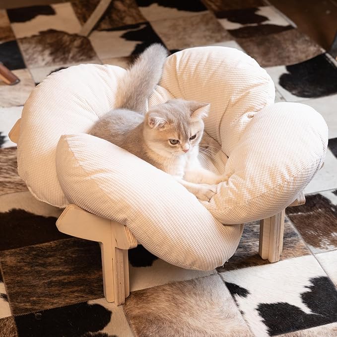 CHEERHOME PETS Elevated Cat Bed Wooden - Image 6