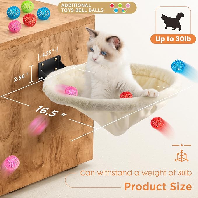 Cat Hammock Wall Mounted, Foldable & Stable Cat Beds- Breathable Cats Wall - Image 4