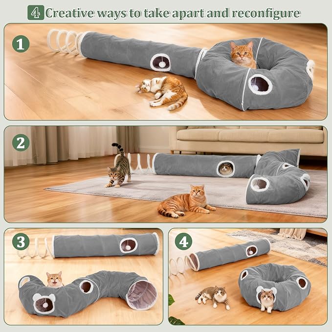 Ownpets 2-in-1 Cat Tunnel, Large Lollipop Shape Cat Tunnel Toy - Image 3
