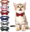 6Pcs Cats Bowtie Collar with Bell, Breakaway Cats Collars, Classic Plaid Kitten by Unknown
