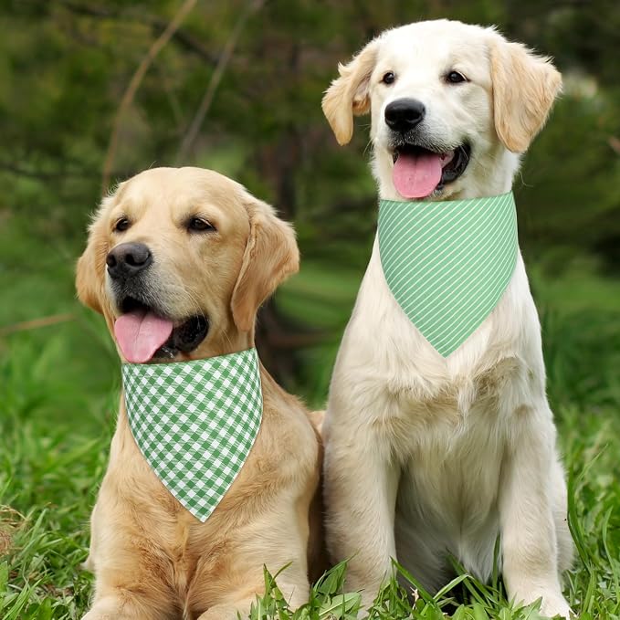 Dog Bandana Green Large 1PCS, Summer Spring Scarf - Image 5