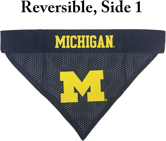 Pets First Collegiate Pet Accessories, Reversible Bandana, Michigan Wolverines - Image 3