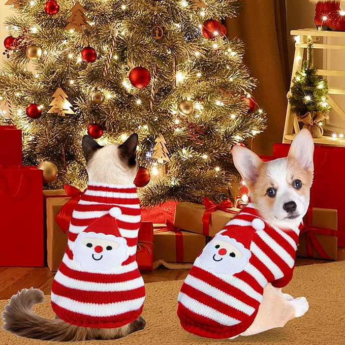 Cat Dog Christmas Sweater Pet Winter Warm Coat Pajamas Small Dog Sweaters - Image 5
