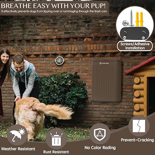 PAWZIDEA Wall Mount Dog Poop Trash Can Outside, 2.1 Gallon Small Dog Waste Bin - Image 7