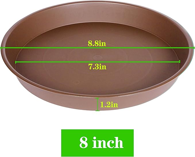 2 Pack of 8 inch Plant Saucer Clear, Heavy Duty Plastic Plant Water Tray 8 inch - Image 2