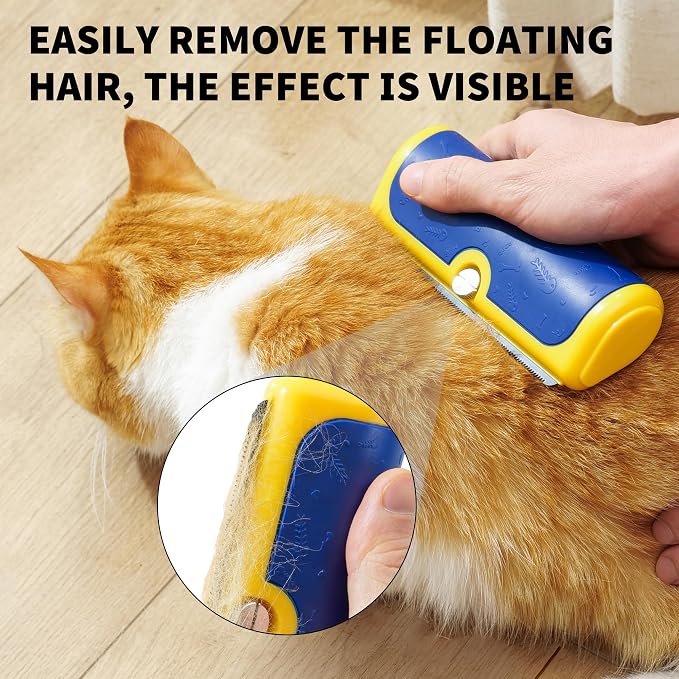 Dog Deshedding Brush & Shedding Blade, Everyday Undercoat Grooming Tool - Image 3