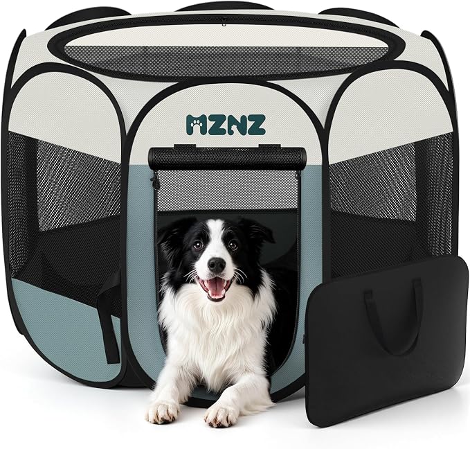 Dog Playpen, Portable Puppy Pet Crate Indoors by MZNZ